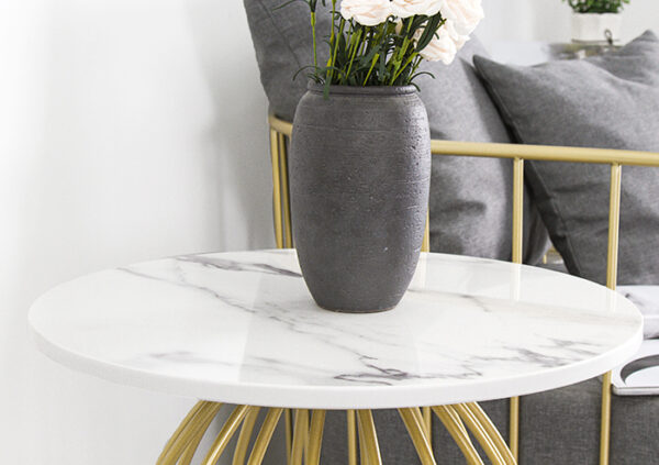 ขาย โต๊ะข้างโซฟาท็อปหินอ่อน Round Side Table IV