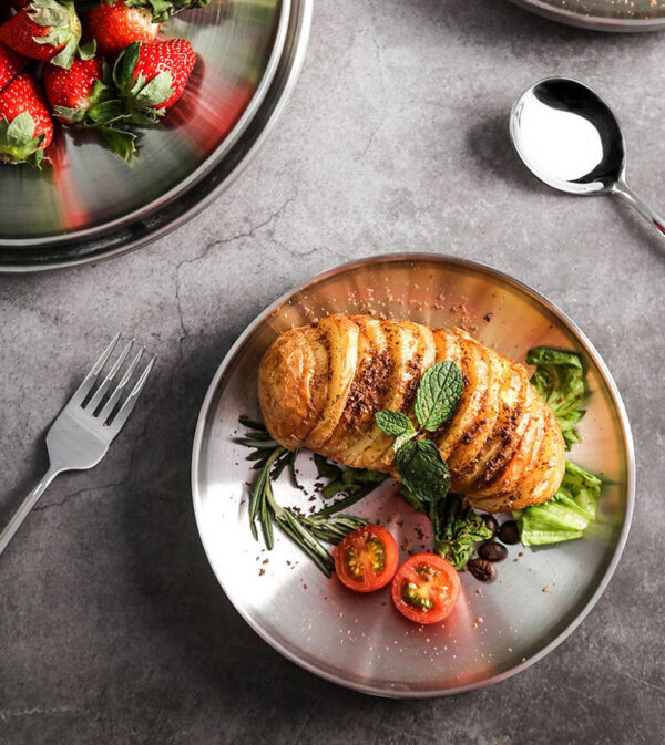 ขาย จานเกาหลีสแตนเลส Korea Double Layers Stainless Plate