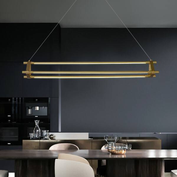 ขาย โคมไฟแต่งบ้านติดเพดาน Golden Long Chandelier Triple Tubes