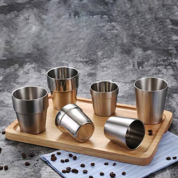 ขาย แก้วน้ำสแตนเลส Korea Double Layers Stainless Cup