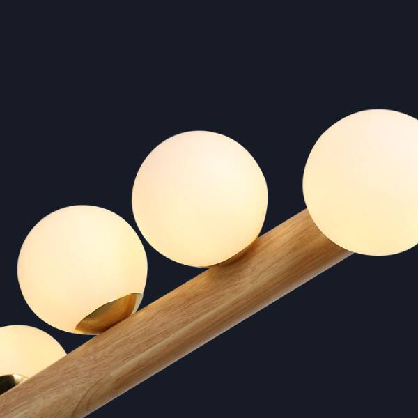 โคมไฟแต่งบ้านติดเพดาน - Wooden Long Chandelier - Image 6
