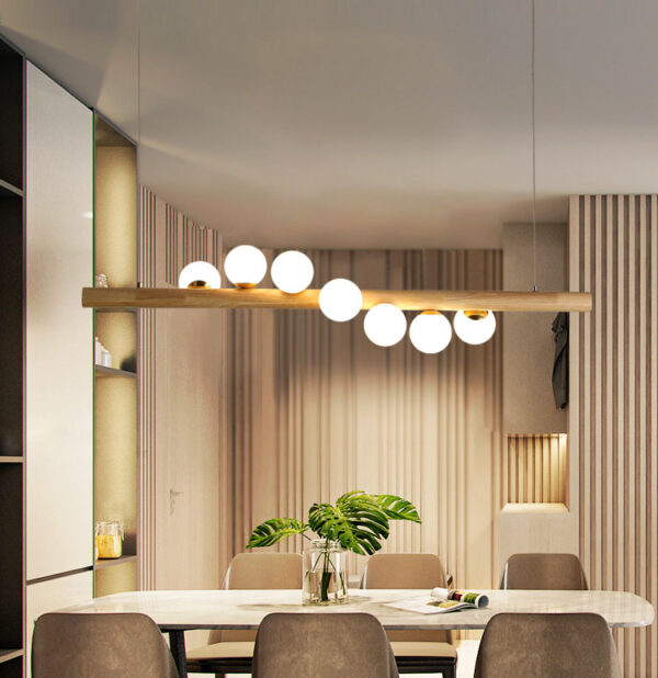 ขาย โคมไฟแต่งบ้านติดเพดาน Wooden Long Chandelier