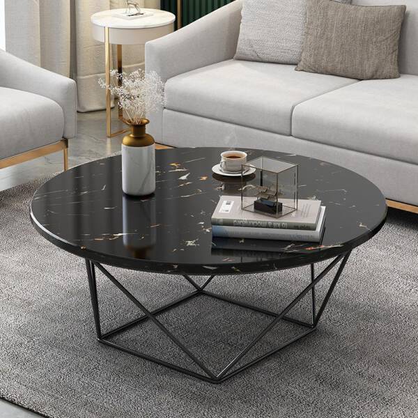 ขาย โต๊ะกลางท็อปหินอ่อน Round Marble Coffee Table