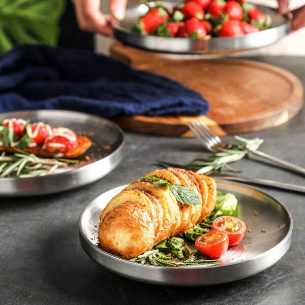 ขาย จานเกาหลีสแตนเลส Korea Double Layers Stainless Plate