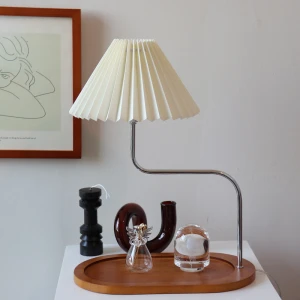 ขาย โคมไฟตั้งโต๊ะ Vintage Table Lamp with Wooden Tray