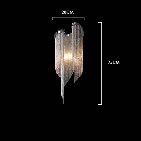 โคมไฟติดผนัง - Aluminum Chain Wall Decor Lamp - Image 10