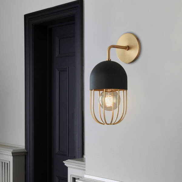 โคมไฟติดผนัง - Black & Gold Wall Decor Lamp - Image 3