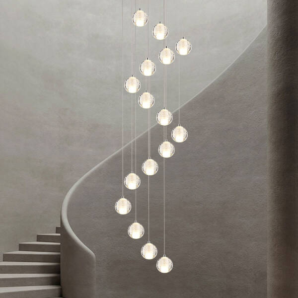 โคมไฟแต่งบ้านติดเพดาน - Bubble Designed Decor Stair Chandelier