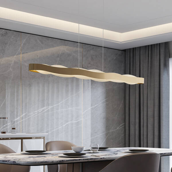 โคมไฟแต่งบ้านติดเพดาน - Wave Designed Decor Long Chandelier II