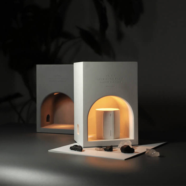 โคมไฟละลายเทียนหอม – Cement Designed Candle Warmer