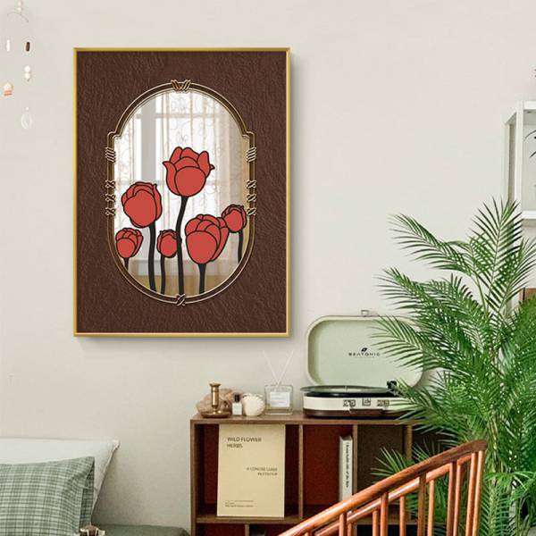 กระจกแต่งบ้าน - Rose Designed Decorating Mirror - Image 5
