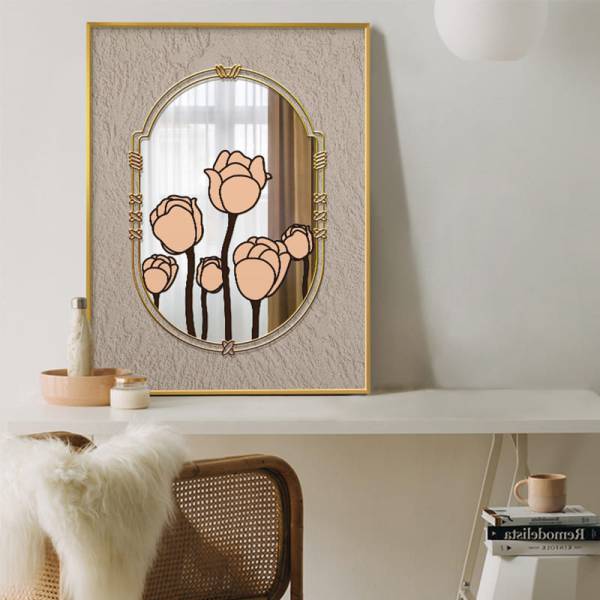 กระจกแต่งบ้าน - Rose Designed Decorating Mirror - Image 2