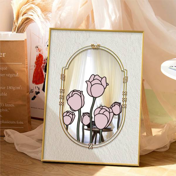 กระจกแต่งบ้าน - Rose Designed Decorating Mirror - Image 3