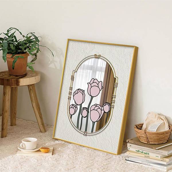 กระจกแต่งบ้าน - Rose Designed Decorating Mirror - Image 4