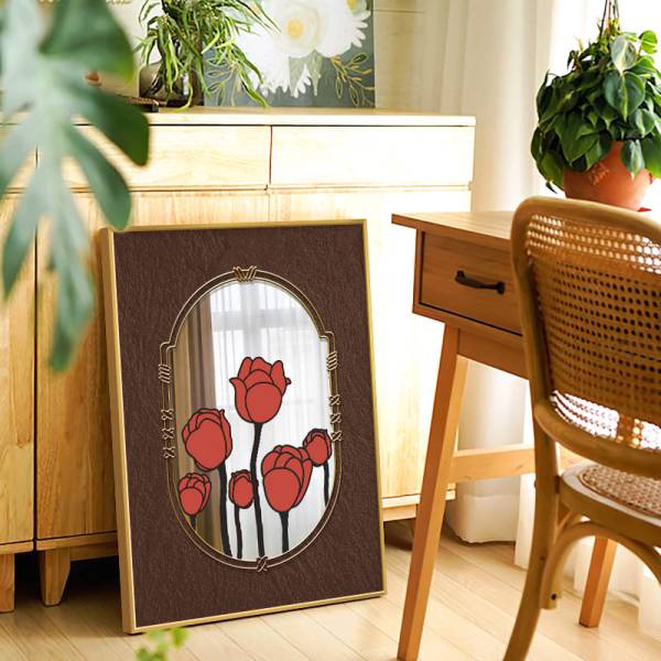 กระจกแต่งบ้าน - Rose Designed Decorating Mirror - Image 6