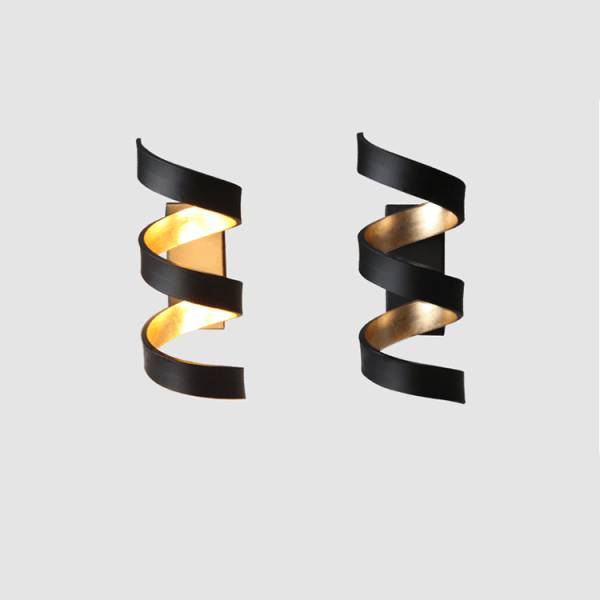 โคมไฟติดผนัง - Black & Gold Twist Wall Decor Lamp - Image 3