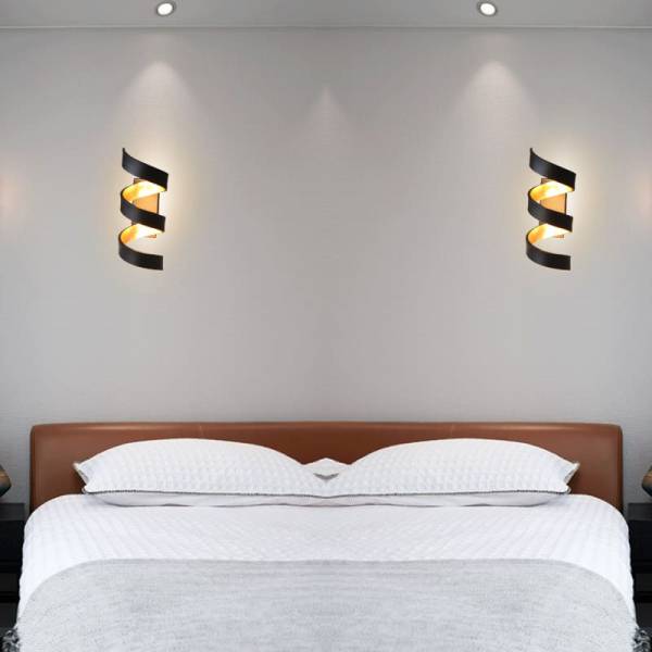 โคมไฟติดผนัง - Black & Gold Twist Wall Decor Lamp