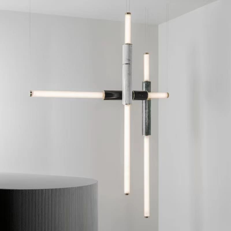 โคมไฟแต่งบ้านติดเพดาน – Marble Designed Tube Ceiling Lamp