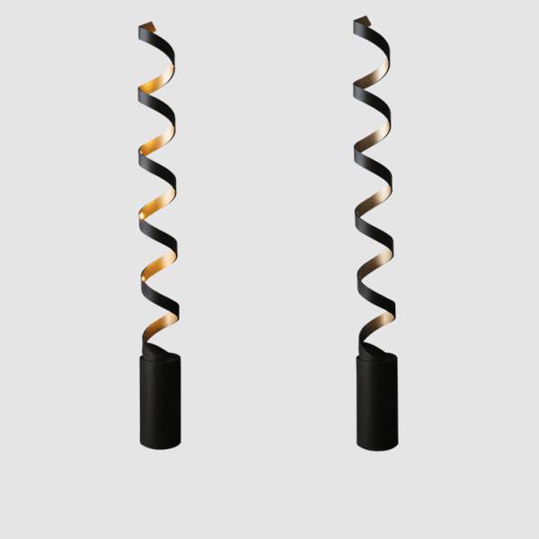 โคมไฟตั้งพื้น - Black & Gold Twist Floor Lamp - Image 3