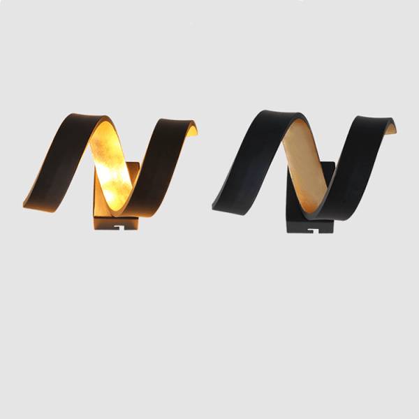 โคมไฟติดผนัง - Black & Gold Twist Wall Decor Lamp - Image 2