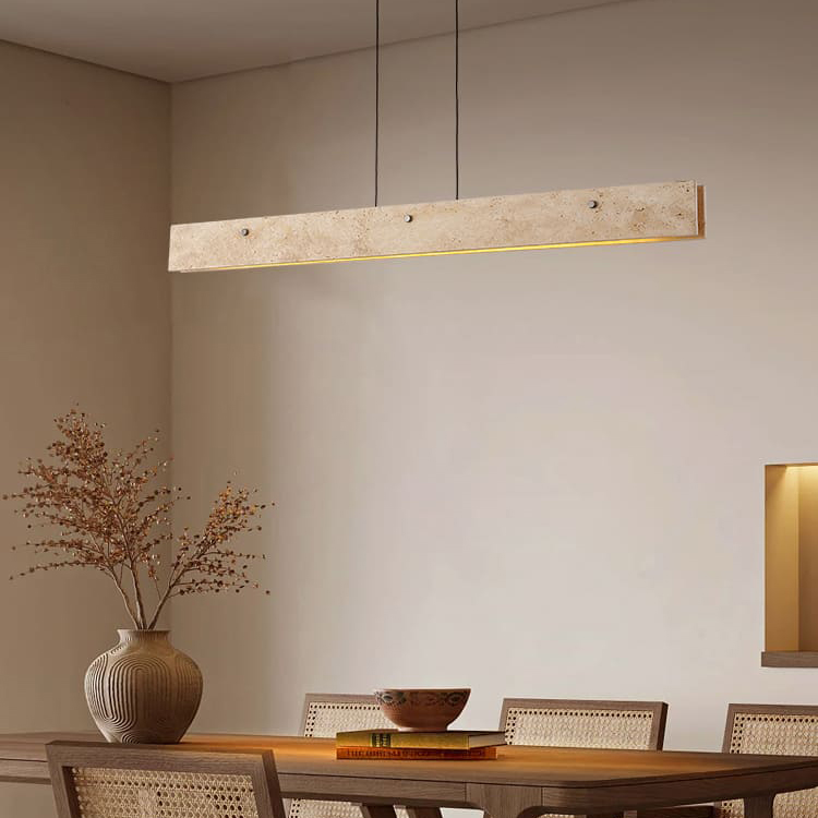โคมไฟแต่งบ้านติดเพดาน – Travertine Designed Long Ceiling Lamp