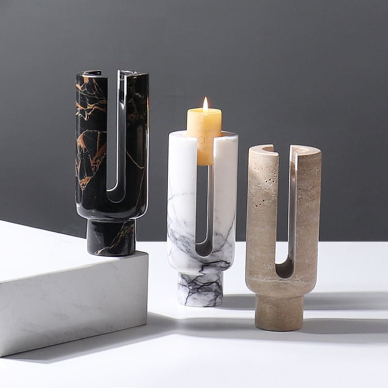 เชิงเทียนสำหรับตกแต่งบ้าน – Marble Designed Decorating Candle Holder