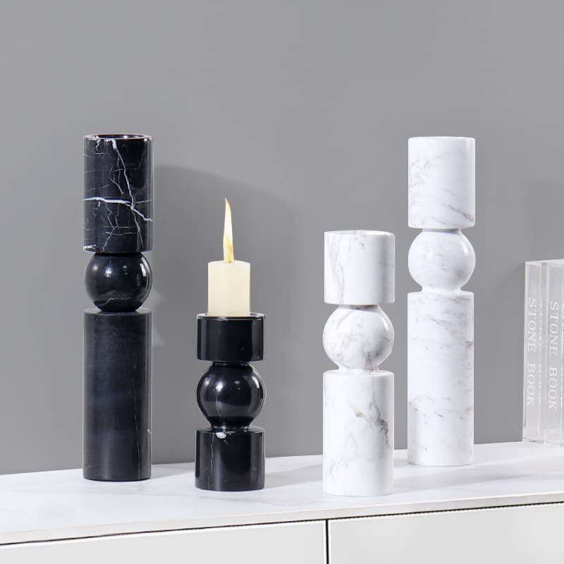 เชิงเทียนสำหรับตกแต่งบ้าน – Marble Designed Decorating Candle Holder III