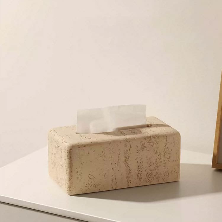 ที่ใส่กระดาษทิชชู่ตั้งโต๊ะ – Travertine Designed Tissue Box III