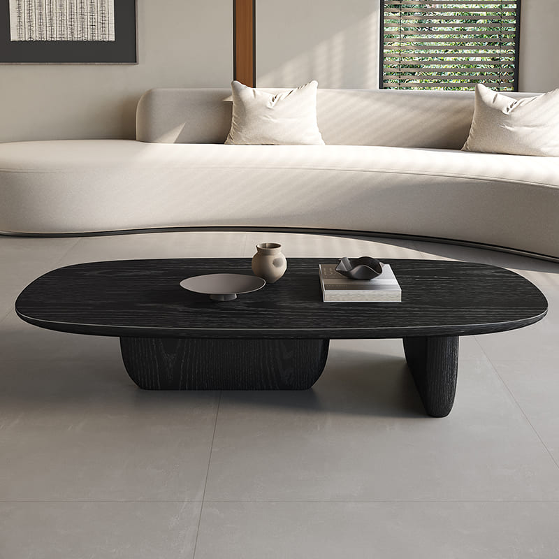 โต๊ะกลางห้องรับแขก – Black Wood Designed Center Table III