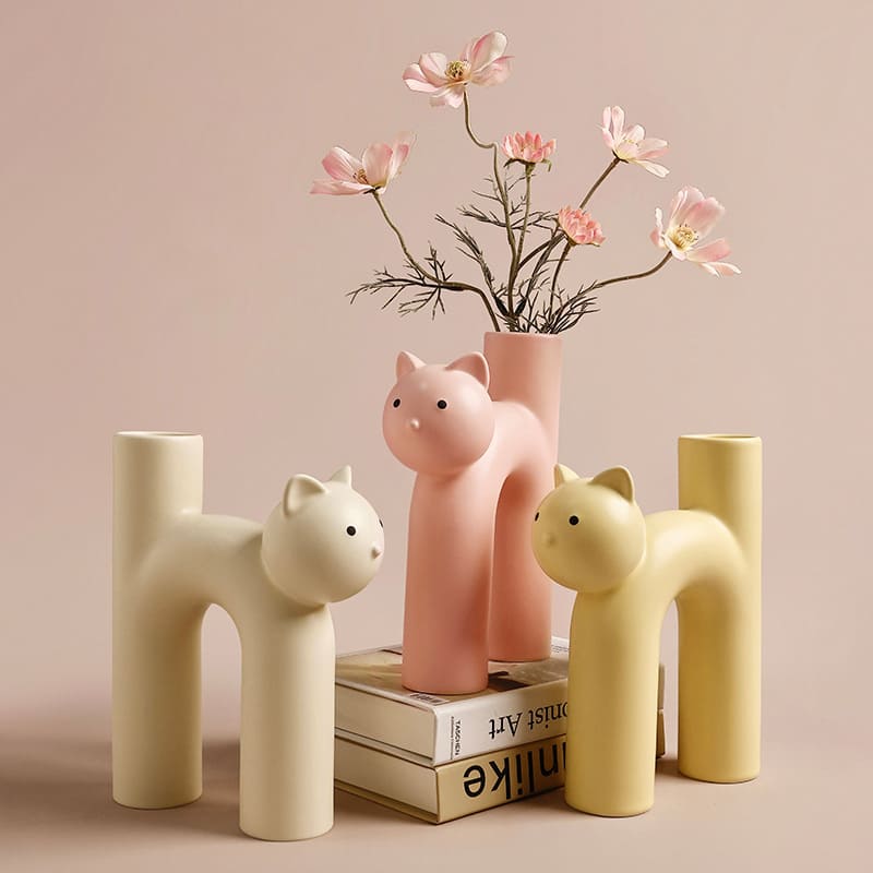 แจกันดอกไม้ตกแต่งบ้าน – Cat Designed Decorating Vase