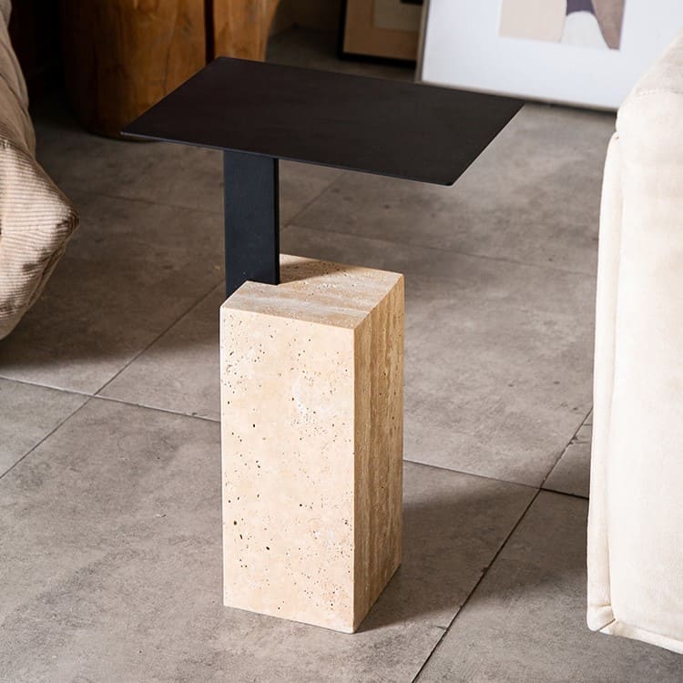 โต๊ะข้างตกแต่งบ้าน – Travertine Designed Decorating Side Table