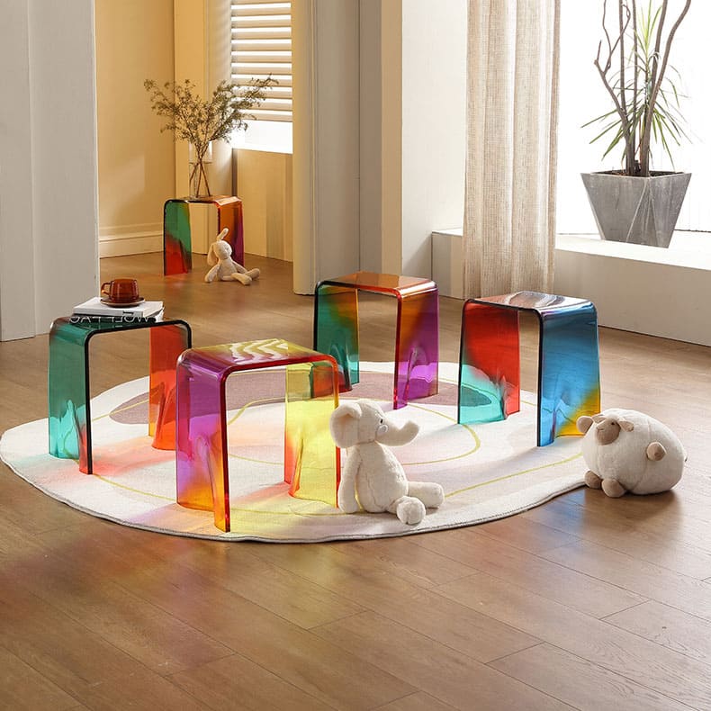 เก้าอี้ตกแต่งบ้าน – Rainbow Designed Decor Stool