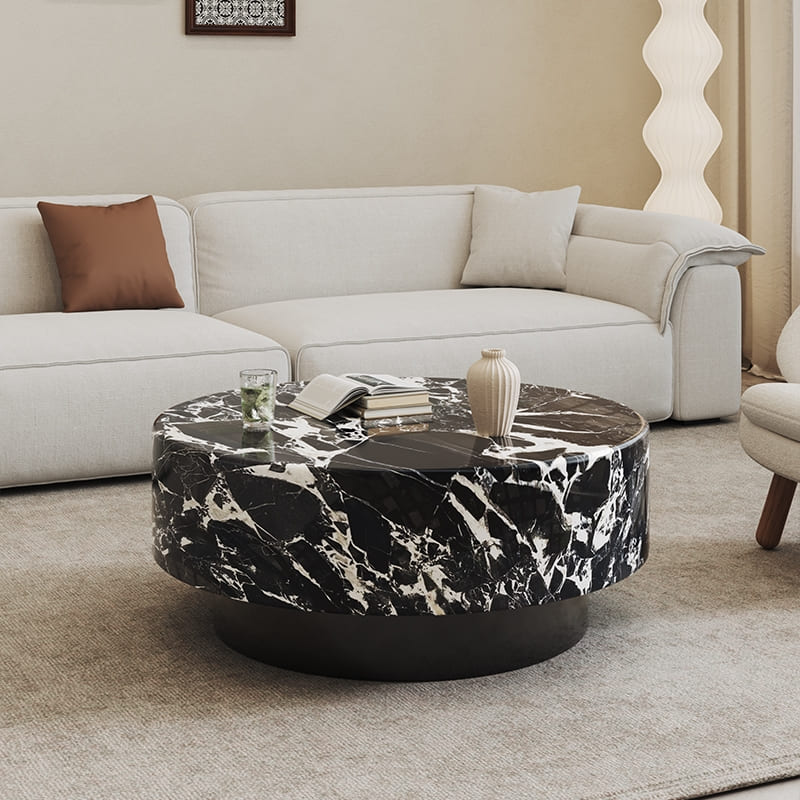 โต๊ะกลางห้องรับแขก – Circle Designed Marble Center Table III