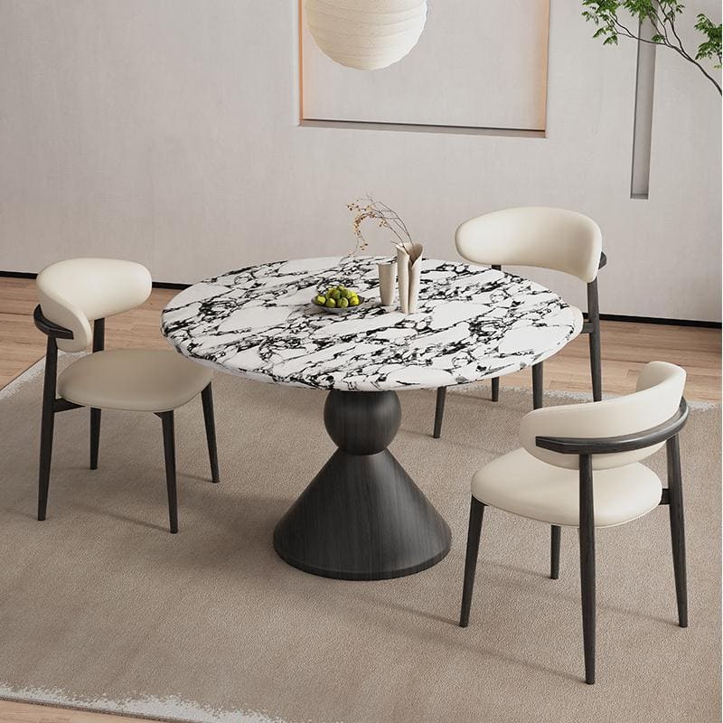 โต๊ะอาหารลายหินอ่อน – Circle Decorating Dining Table