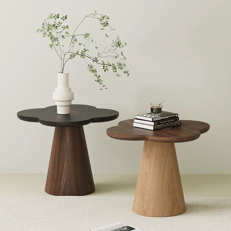 โต๊ะข้างตกแต่งบ้าน – Wooden Flower Designed Side Table