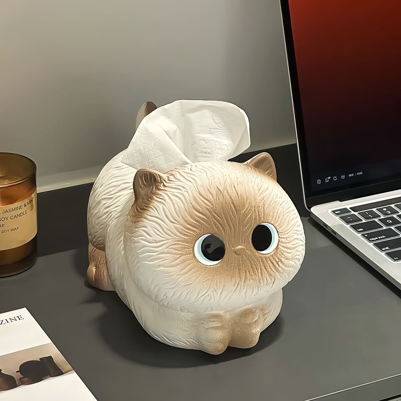 ที่ใส่กระดาษทิชชู่ตั้งโต๊ะ – Cat Designed Decor Tissue Box III