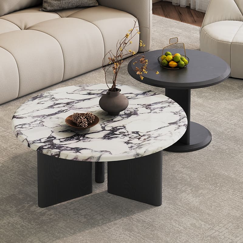 ชุดโต๊ะกลางห้องรับแขก – Lunaro Duo Marble Center Table Set