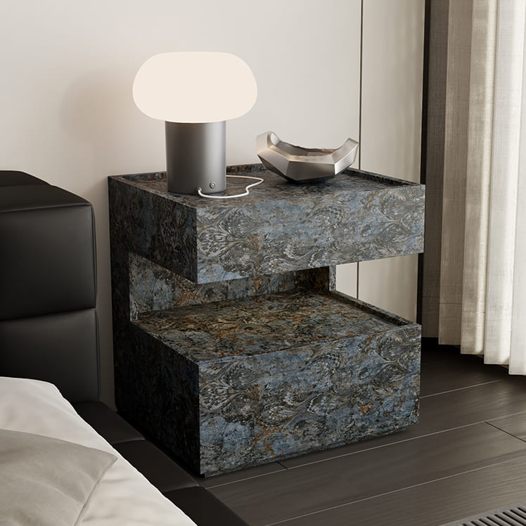 โต๊ะข้างตกแต่งบ้าน – Stone Veneer Designed Night Table