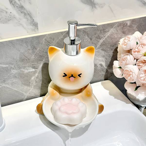 ที่วางสบู่ขวดปั๊ม - Cat Lover Soap Bottle - Image 3