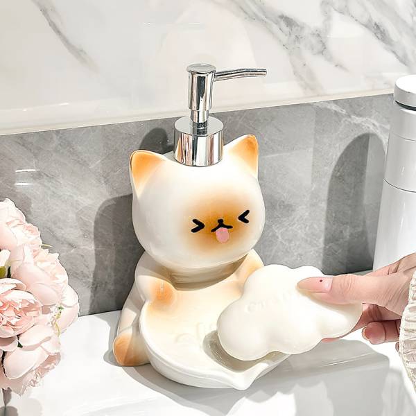 ที่วางสบู่ขวดปั๊ม - Cat Lover Soap Bottle - Image 4