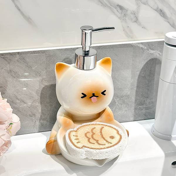 ที่วางสบู่ขวดปั๊ม - Cat Lover Soap Bottle - Image 5
