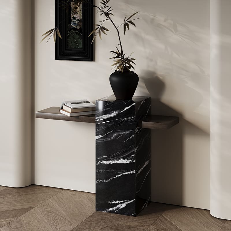 โต๊ะวางของสำหรับตกแต่งบ้าน – Nero Marble Console Table