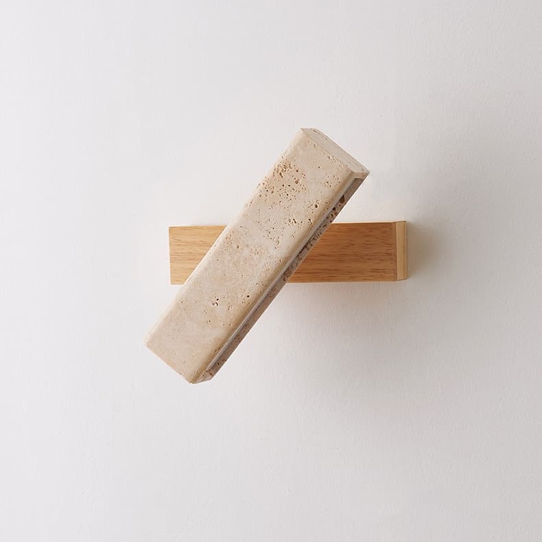โคมไฟติดผนัง – Rotating Travertine Bedhead Wall Lamp