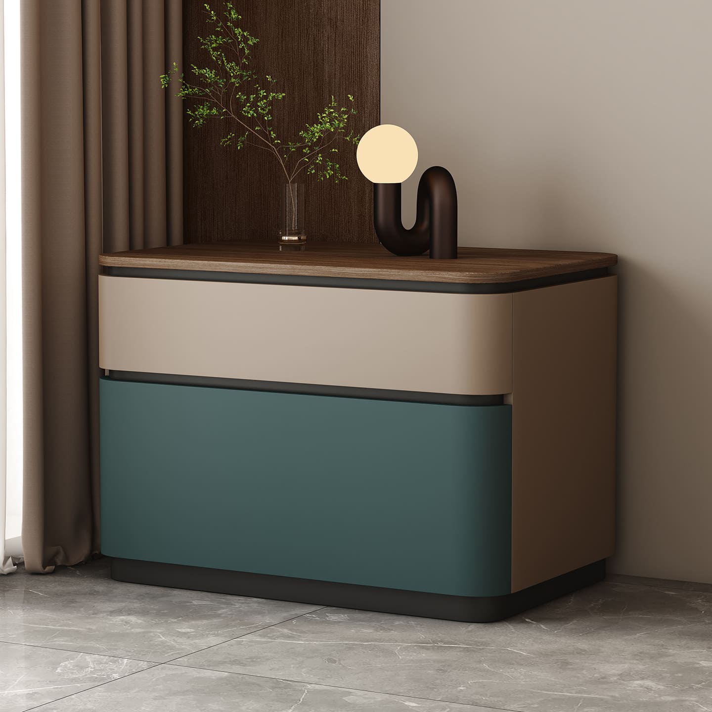 โต๊ะข้างตกแต่งบ้าน – Modern Bedside Cabinet III