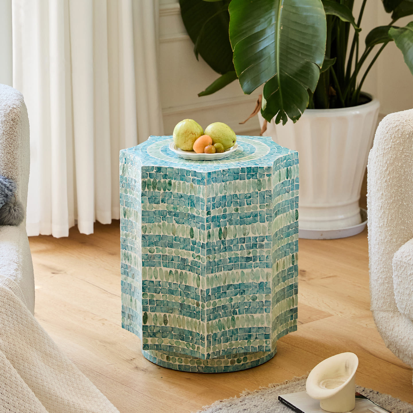 โต๊ะข้างตกแต่งบ้าน – Mosaic Designed Decor Side Table E