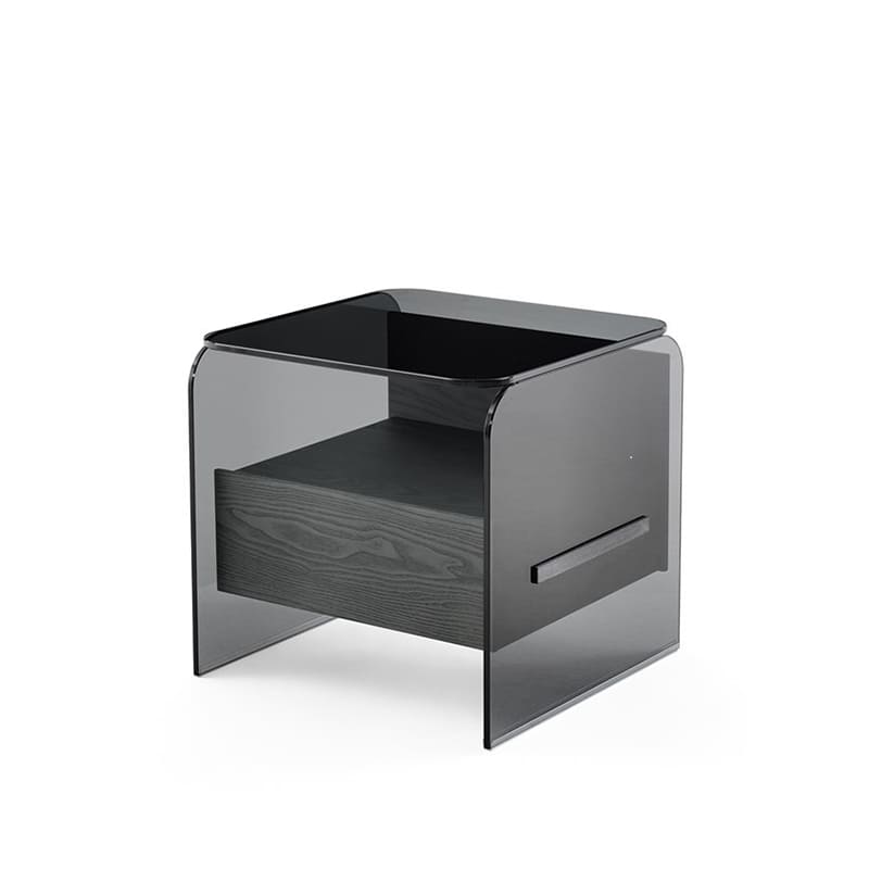โต๊ะข้างตกแต่งบ้าน – Aero Glass Drawer Table III