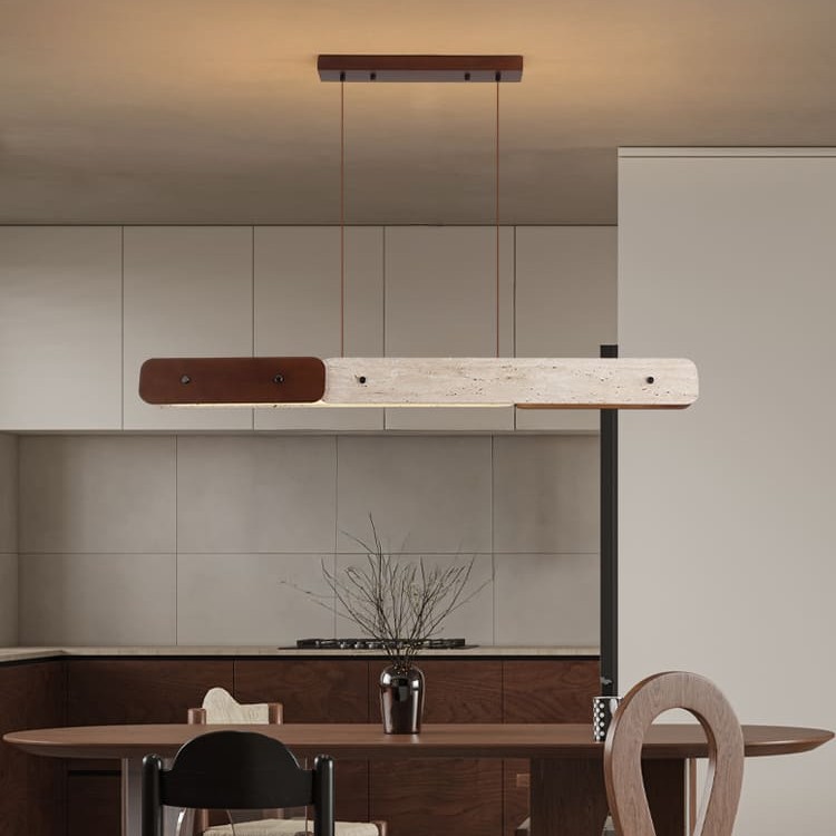 โคมไฟแต่งบ้านติดเพดาน – Long Designed Travertine Ceiling Lamp IX