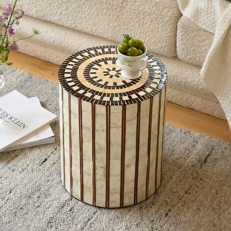 โต๊ะข้างตกแต่งบ้าน – Mosaic Designed Decor Side Table I