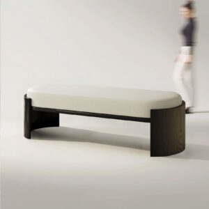 ม้านั่งสำหรับตกแต่งบ้าน – Modern Curved Upholstered Bench