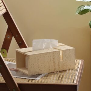 ที่ใส่กระดาษทิชชู่ตั้งโต๊ะ – Travertine Designed Tissue Box X